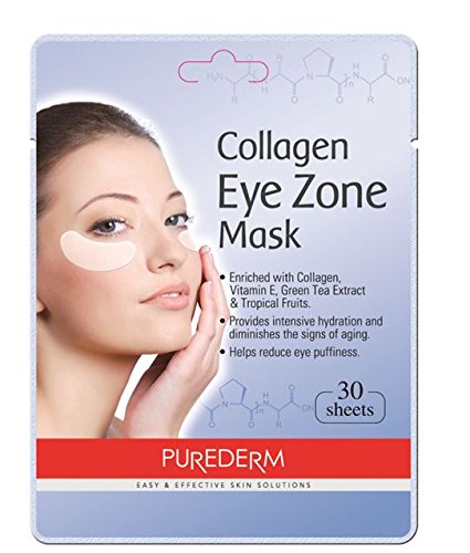Deluxe Collagen Eye Mask Collagen Pads For Women By Purederm 1 Pack Of 30 Sheets/Natural Eye Patches With Anti-aging and Wrinkle Care Properties/Help Reduce Dark Circles and Puffiness