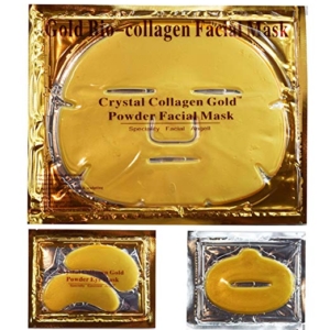 Gold Crystal Bio-Collagen Facial Mask Moisturizing Anti-aging Combination 5pcs Lip masks +5pcs eye masks +1face mask